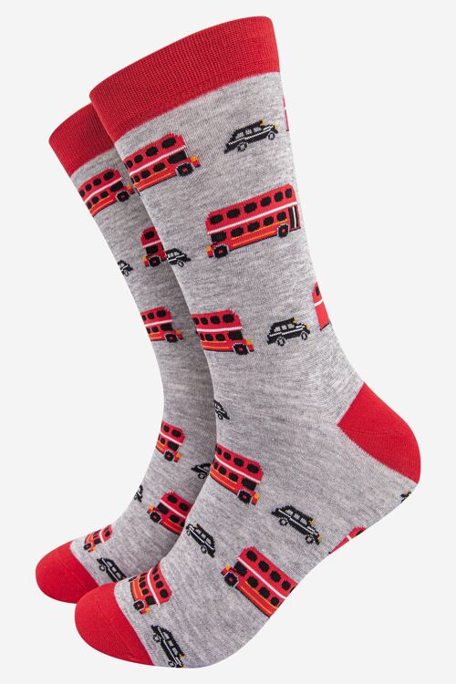 Men's Big Red Bus And Black Cab Bamboo Socks