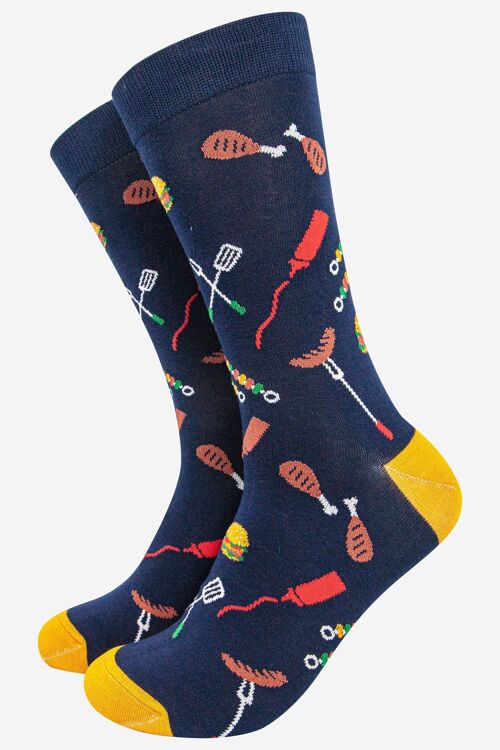 Men's Barbeque Grill BBQ Food Bamboo Socks