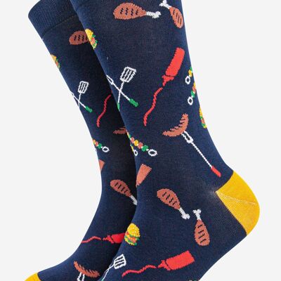 Men's Barbeque Grill BBQ Food Bamboo Socks