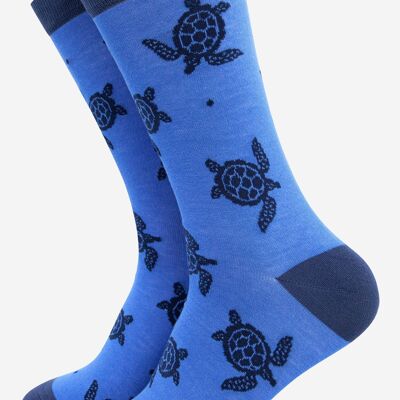 Herren-Socken aus Bambus mit Meeresschildkröten-Print