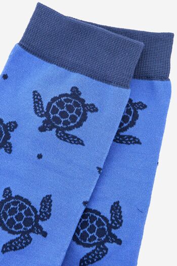 Chaussettes en bambou à imprimé tortue de mer pour hommes 2