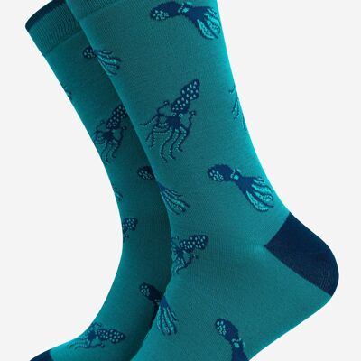 Men's Squid and Octopus Print Bamboo Socks
