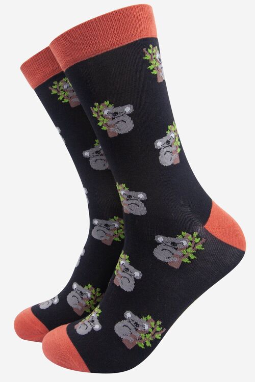 Men's Sleepy Koala Print Bamboo Socks