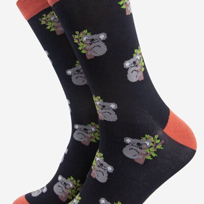 Herren-Socken aus Bambus mit Sleepy-Koala-Print