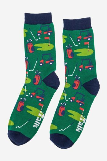 Chaussettes de golf putting green en bambou pour hommes 3