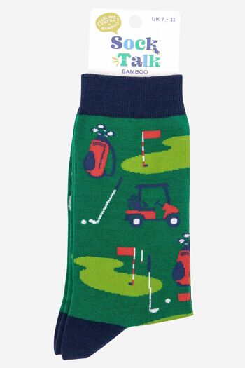 Chaussettes de golf putting green en bambou pour hommes 4