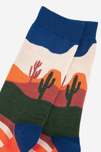 Chaussettes en bambou Wild West Desert Cactus pour hommes 2