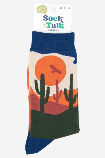Chaussettes en bambou Wild West Desert Cactus pour hommes 4
