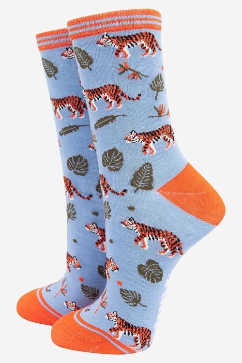 Women's Jungle Tiger Print Bamboo Socks