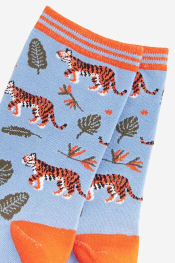 Chaussettes en bambou imprimé tigre de la jungle pour femmes 2
