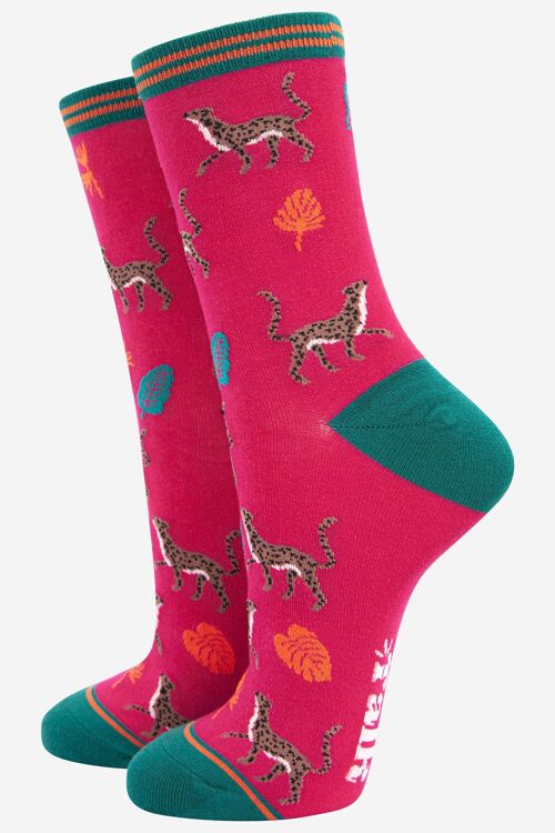 Women's Jungle Cheetah Print Bamboo Socks