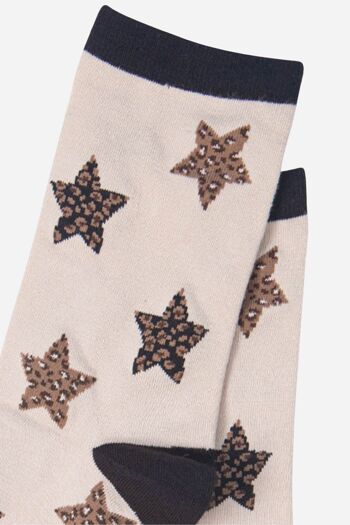 Chaussettes en bambou à imprimé étoiles pour femmes Socquettes à imprimé animal neutre 3