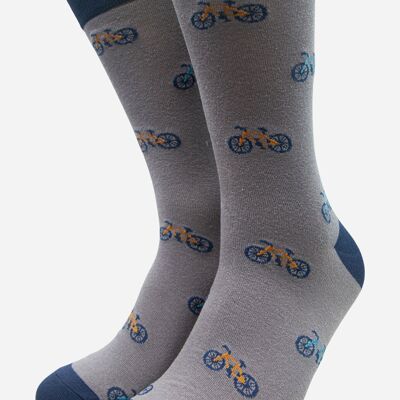 Grey Men's Mountain Bike Print Socks