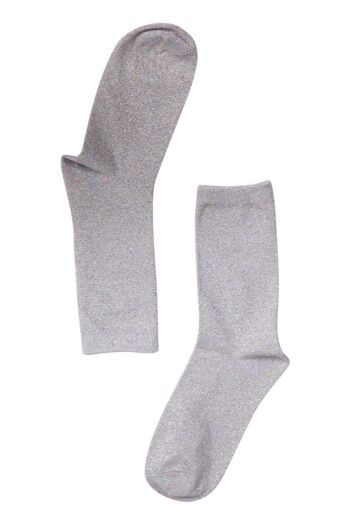 Chaussettes À Paillettes Arc-En-Ciel Femme Chaussettes Shimmer Sparkle Gris 2