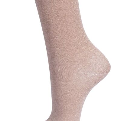 Chaussettes À Paillettes Dorées Socquettes À Paillettes Argentées Beige