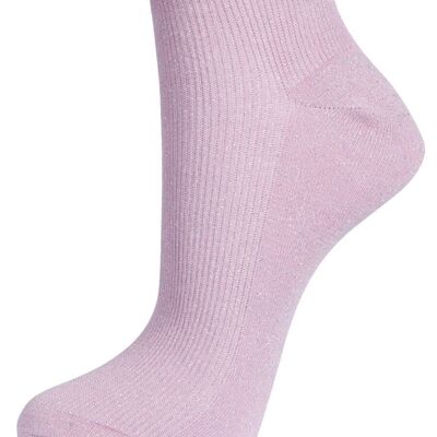 Chaussettes de sport à paillettes pour femmes, argent, scintillant, rose