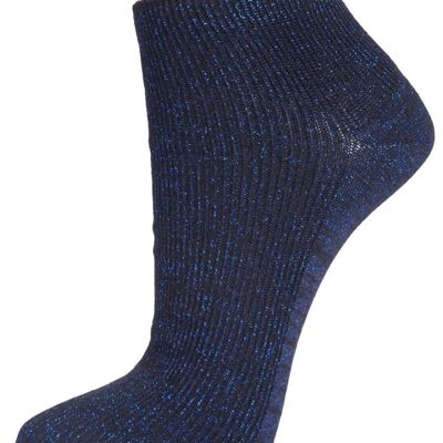 Mujer Calcetines deportivos tobilleros con purpurina Sparkly Shimmer Royal Blue