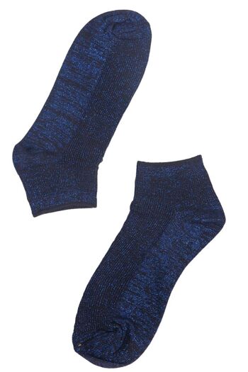 Chaussettes de sport à paillettes pour femmes, scintillantes, bleu royal 2