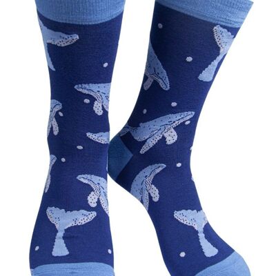 Mens Bamboo Socks Blue Whale Animal Socks