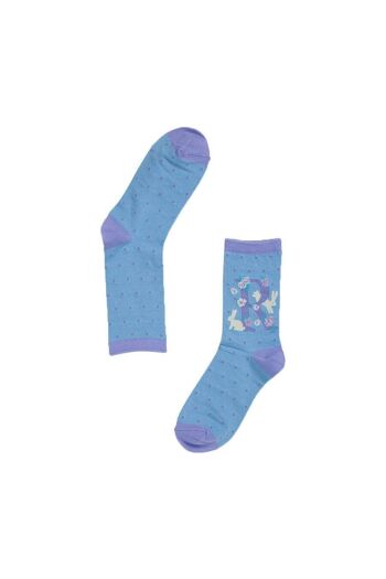 Chaussettes Alphabet en Bambou pour Femmes Chaussettes Initiales R Nouveauté Floral Animal Cheville 2