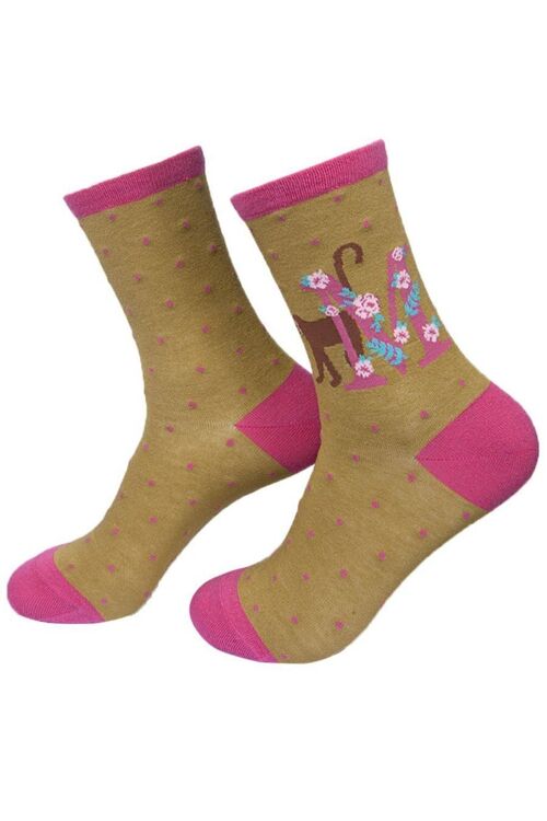 Womens Bamboo Alphabet Socks Initial M Novelty Floral Animal Ankle Socks