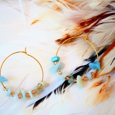 Boucles d'oreilles prisca amazonite