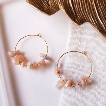 Boucles d'oreilles Prisca pierre de soleil 2