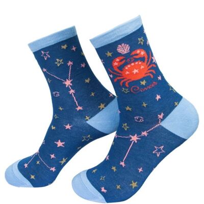 Chaussettes en bambou pour femmes Cancer Horoscope Starsign Zodiac Constellation Socquettes