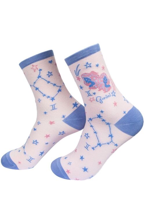 Womens Bamboo Socks Gemini Horoscope Starsign Zodiac Constellation Ankle Socks