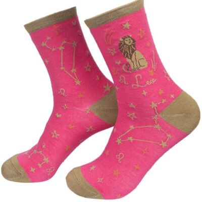 Womens Bamboo Socks Leo Horoscope Starsign Zodiac Constellation Ankle Socks