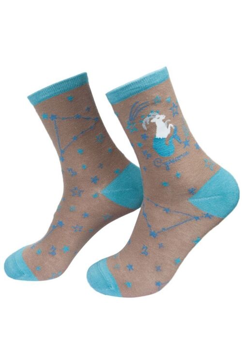 Womens Bamboo Socks Capricorn Horoscope Starsign Zodiac Constellation Ankle Socks