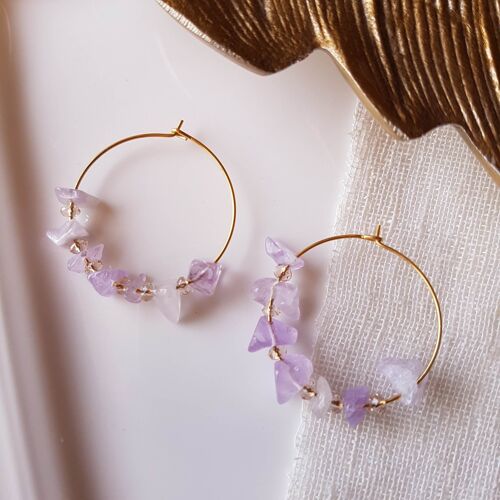 Boucles d'oreilles prisca amethyste