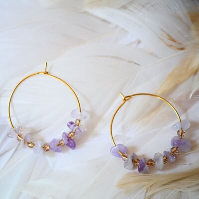 Boucles d'oreilles prisca amethyste