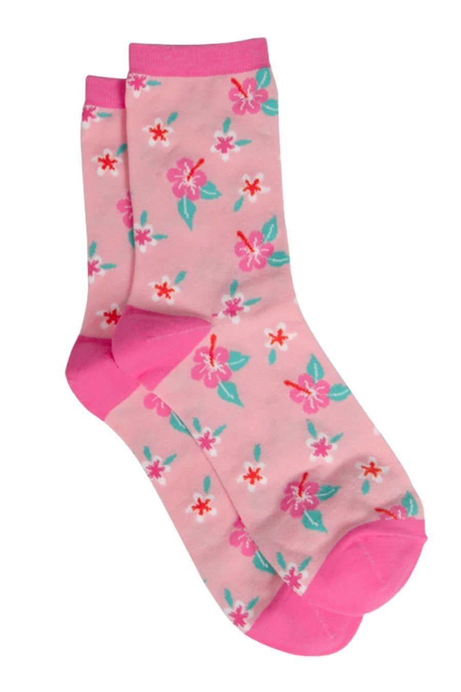 Damen-Socken aus Bambus, rosa Blumensocken, Bauhinia Wild Flowers