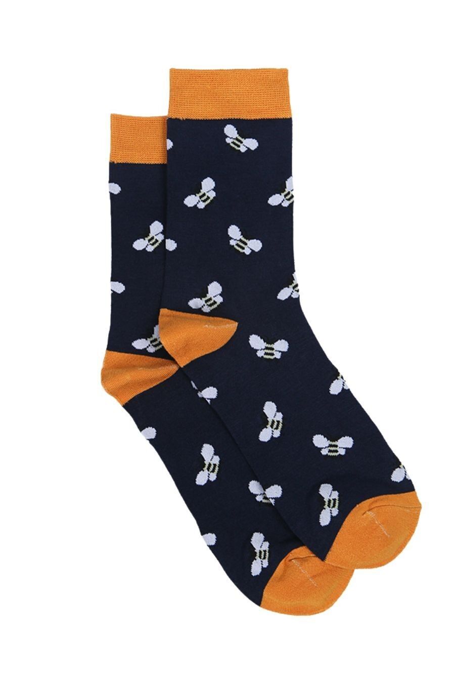 Bambussocken für Herren - Marineblau, Biene