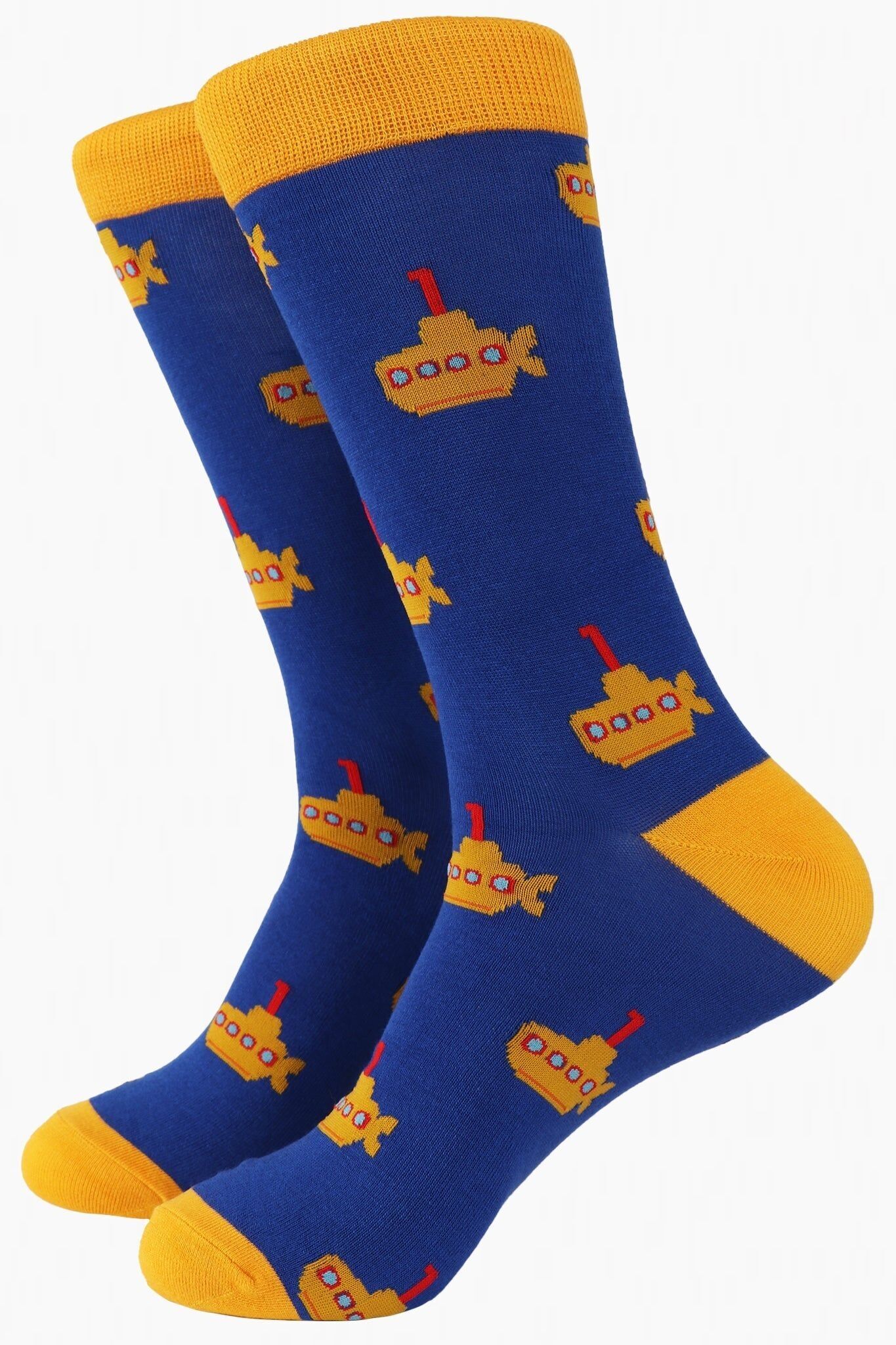 Calzini da uomo in bambù - Blu, sottomarino giallo