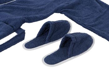 SET DE PEIGNOIR 2 COTON 1X1X1 400GSM FEMME BLEU TX210594 4