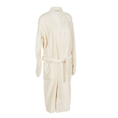 BATHROBE SET 2 COTTON 1X1X1 400GSM WOMEN CREAM TX210598