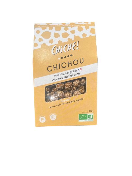 DESTOCKAGE - Chouchou-BIO- Pois chiches pralinés au sésame 90g-SANS GLUTEN
