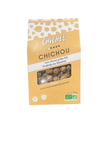 DESTOCKAGE - Chouchou-BIO- Pois chiches pralinés au sésame 90g-SANS GLUTEN 1