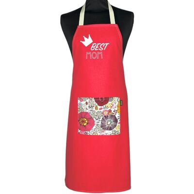 Apron, "Best mom", grenadine