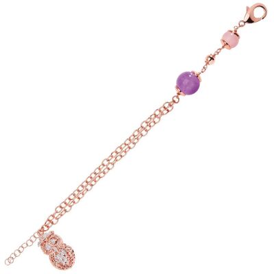 Bracciale In Bronzo Oro Rosa C/Glit Arg.Agata