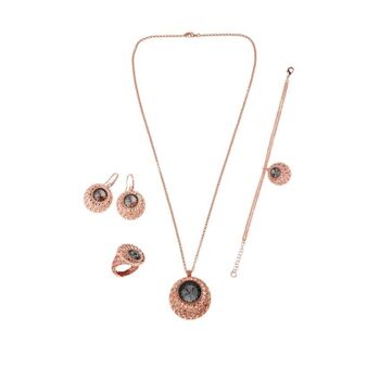 Collier bronze or rose avec argent pailleté.Et des strass 2