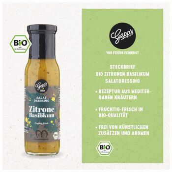 Vinaigrette Citron Basilic Bio Gepp's, 250 ml 2