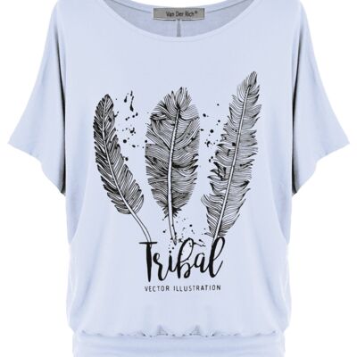 Van Der Rich ® - Oversized Printed T-Shirt with Batwing Sleeve - Women