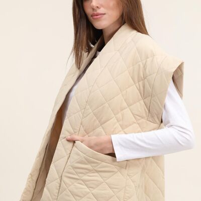 Chaqueta sin mangas acolchada beige