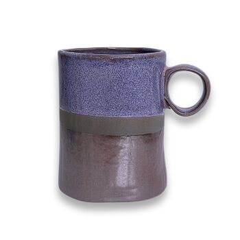 Tasse à thé "Miham", violet/cuivre, grès - 360ml