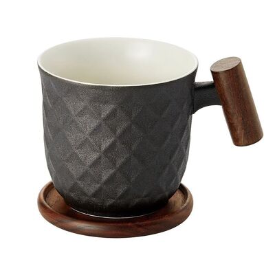 XXL tea mug "Minja", black, porcelain - 450ml
