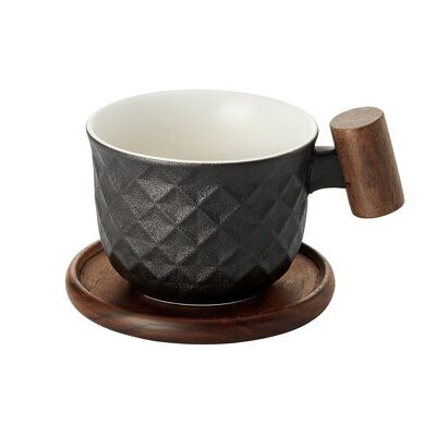 Cup "Minja", black, porcelain - 250ml