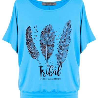 Van Der Rich ® - Tee Shirt Imprimé Oversize Manche chauve souris - Femme